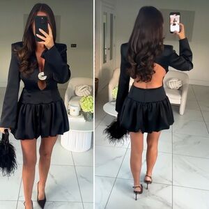 ZARA  PUFFBALL MINI DRESS